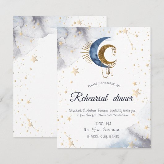 天月、星招待状 招待状 (正面/裏面)