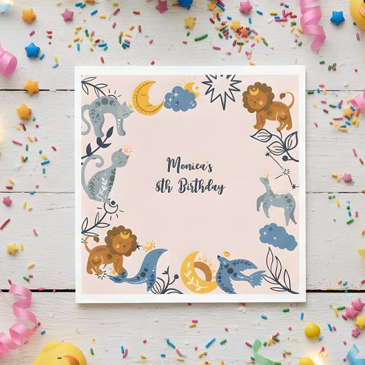 天望動物の誕生日 スタンダードランチョンナプキン