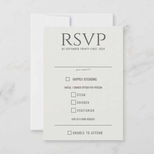 天楽団の食の選択肢 出欠カード (正面)