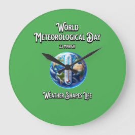 天気が人生を形作る。世界気象日。 ラージ壁時計