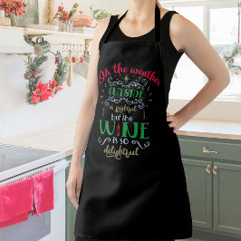 天気とワインホリデーワードアート エプロン