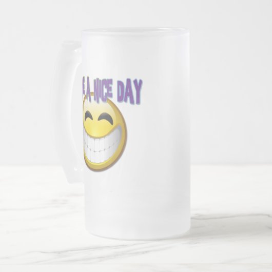 天気の良い日を過して下さい フロストグラスビールジョッキ (正面左)