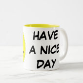 天気の良い日、マグを過して下さい ツートーンマグカップ (正面右)