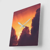 天気の良い スクエア壁時計 (傾斜)