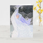 「天気予報の女：Snowstorm"グリーティングカードとノートカード カード (黄色い花)