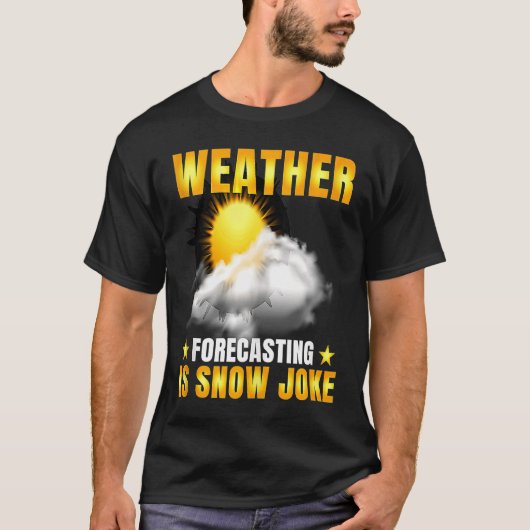 天気予報は雪のジョーク天気M Tシャツ (正面)