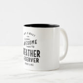 天気予報オブザーバージョブタイトル職業 ツートーンマグカップ (正面右)