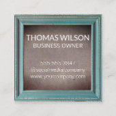 天気予報フレーム |茶色のテクスチャ スクエア名刺 (正面)