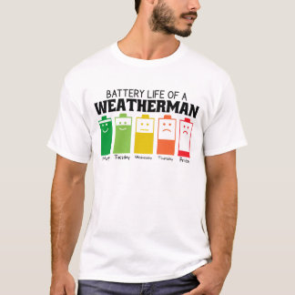 天気予報士の電池寿命 Tシャツ