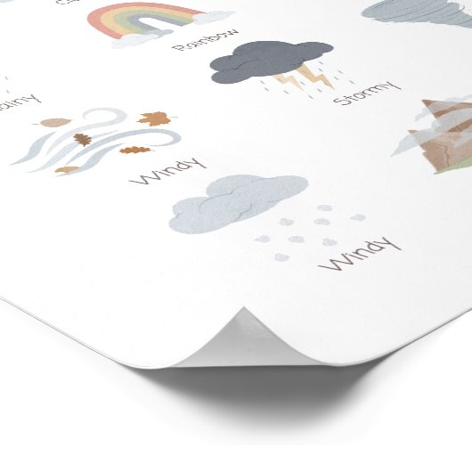 天気教育教室モンテッソーリのポスター ポスター (角)