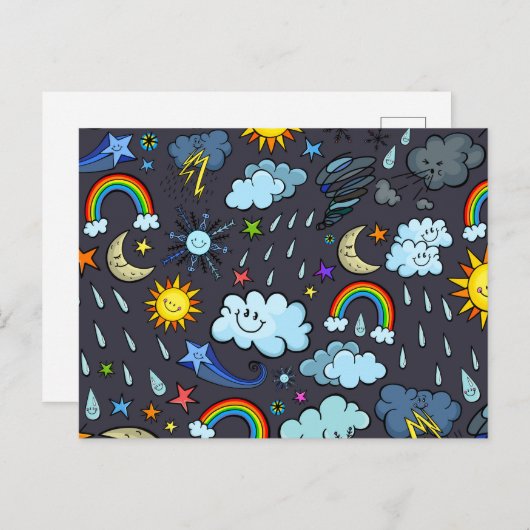 天気気候季節の空の背景 ポストカード (正面/裏面)