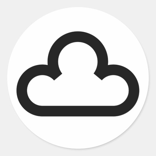 天気雲の記号 ラウンドシール (正面)