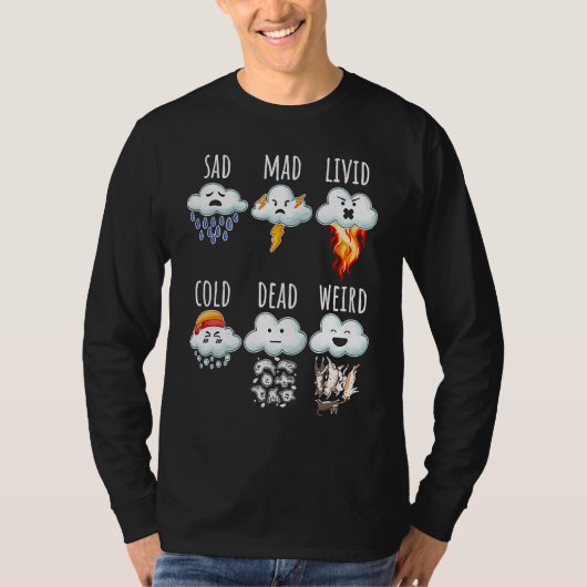 天気雲の違いレポート天気予報 Tシャツ (正面)