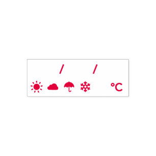 天気、温度、日付天気・気温・日付 セルフインキングスタンプ