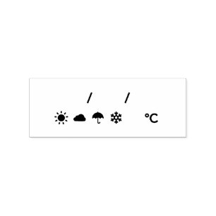 天気、温度、日付天気・気温・日付 ラバースタンプ