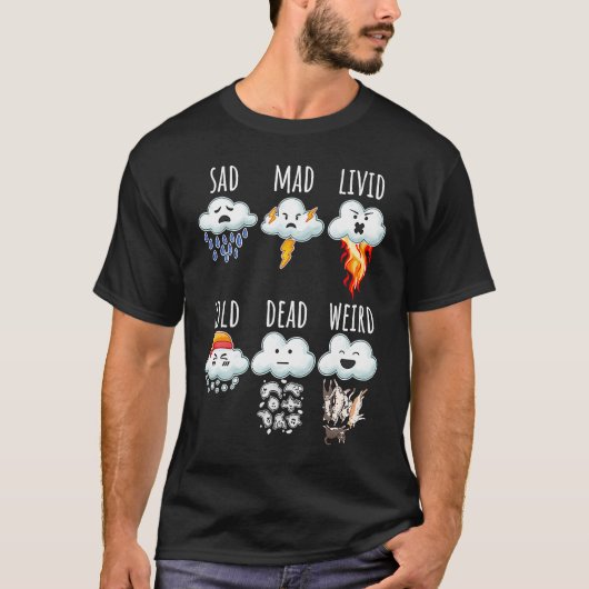 天気 雲の違い レポート 天気予報 Tシャツ (正面)