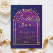 天水星占紫色婚前お披露目パーティー 招待状