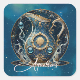 天水無記名黒金ゴールド水族館 スクエアシール