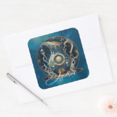 天水無記名黒金ゴールド水族館 スクエアシール (封筒)