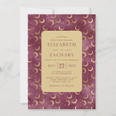 天水色ブルゴーニュ金ゴールド結婚ズ 招待状 (正面)