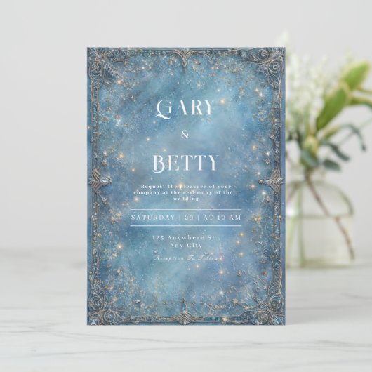 天氷ブルースターダスト結婚式招待状 招待状 (スタンド正面)