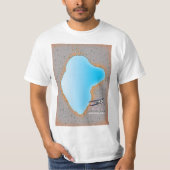 天池北朝鮮&中国地図 Tシャツ (正面)