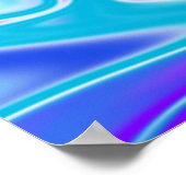 天波：青い白と紫の大理石 ポスター (角)