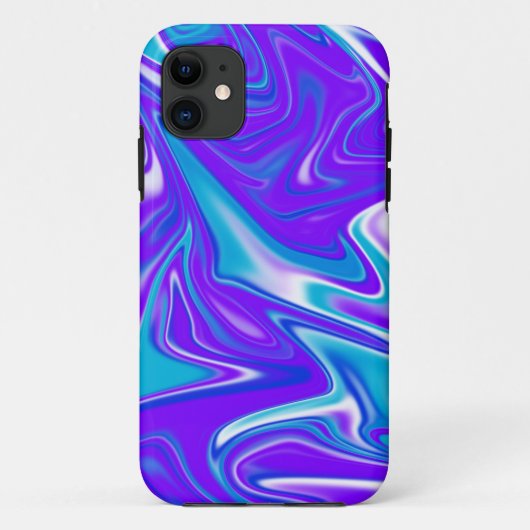 天波:青い白と紫の大理石 Case-Mate iPhoneケース (裏面)
