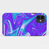 天波:青い白と紫の大理石 Case-Mate iPhoneケース (裏面(横))