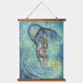 天海人魚の木材トップウォールタペストリー 吊り下げ型タペストリー (正面)