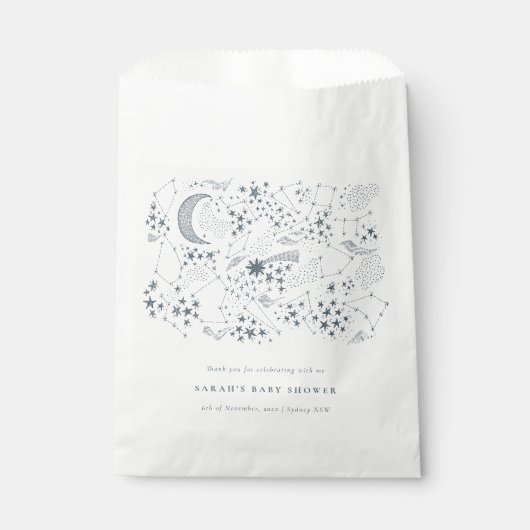 天海軍の星空の夜の月の赤ちゃんシャワー フェイバーバッグ (正面)