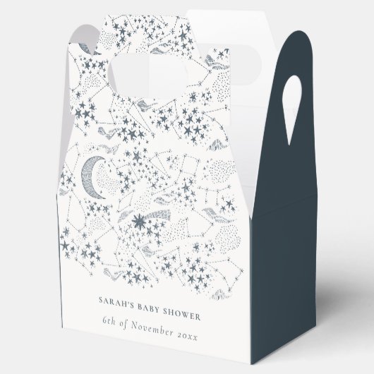 天海軍の星空の夜の月の赤ちゃんシャワー フェイバーボックス (オープン)