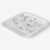 天海軍の星空の夜の月の赤ちゃんシャワー ペーパープレート (傾斜あり)