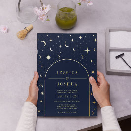 天海軍アーチフレームスタームーンゴールデン 箔招待状