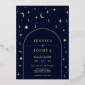 天海軍アーチフレームスタームーンゴールデン 箔招待状 (正面)