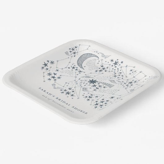 天海軍スターリーナイトムーンブライダルシャワー ペーパープレート (傾斜あり)