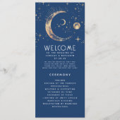 天海軍ブルーと金ゴールド結婚式 プログラム (正面)