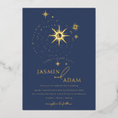 天海軍ブルースターズと金ゴールド結婚ズ 箔招待状 (正面)