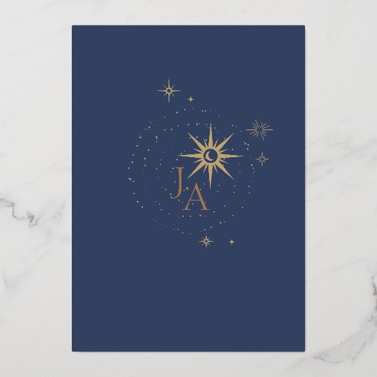 天海軍ブルースターズと金ゴールド結婚ズ 箔招待状 (裏面)