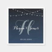 天海軍ブルースターリーナイト結婚ズモノグラム スタンダードカクテルナプキン (正面)