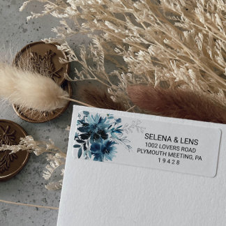 天海軍ブルーフローラ差出人住所ラベル ラベル