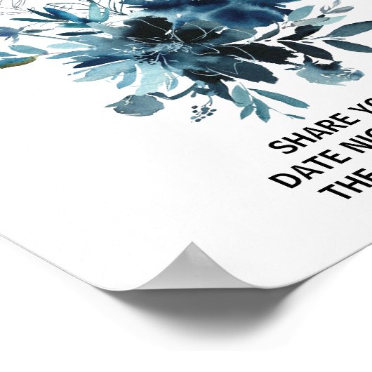 天海軍ブルーフローラ日付ジャー記号 ポスター (角)