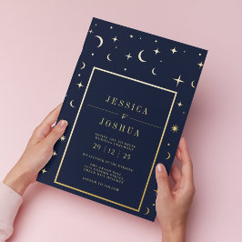 天海軍ブルーヴィンテージスタームーンゴールデンフォイル 箔招待状