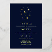 天海軍ミニマル星月エレガント 箔招待状 (正面)