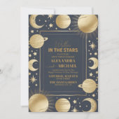 天海軍金ゴールド三日月結婚月 招待状 (正面)