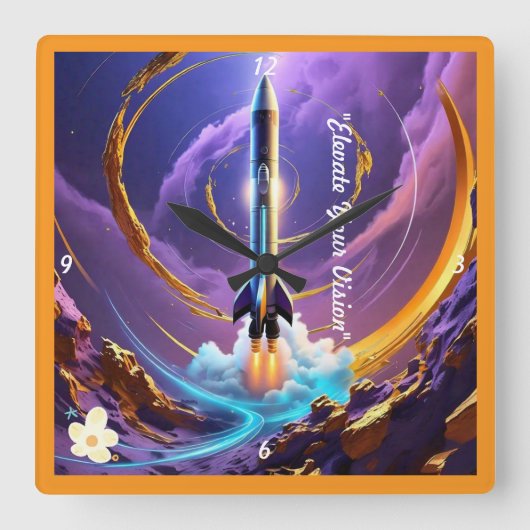 天測航法 スクエア壁時計 (正面)