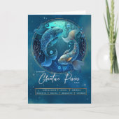 天測〔占星術の〕十二宮図記号ファンタジー魚座誕生日 カード (正面)