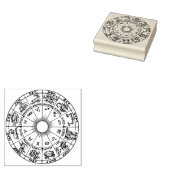 天測〔占星術の〕十二宮図輪図#1 ラバースタンプ (押印)