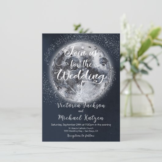 天満月と星の結婚式招待状 招待状 (スタンド正面)