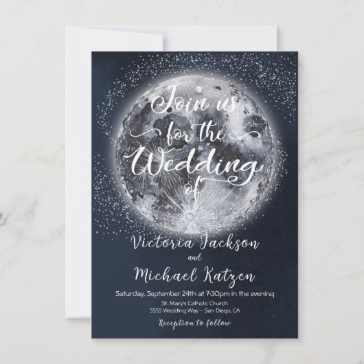 天満月と星の結婚式招待状 招待状 (正面)